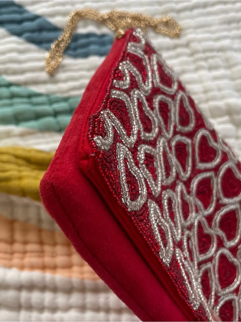 🔥 NWT Francesca’s Beaded Heart Clutch Crossbody
